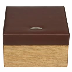 Wood Coffret à Bijoux Cuir 18 Cm